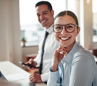 Woman smiling at office