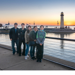 Doctor Cha and his family on a dock