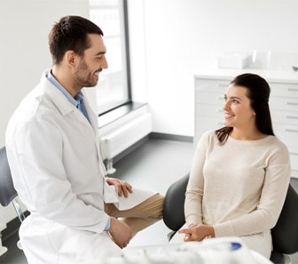 Woman at dentist in McKinney 