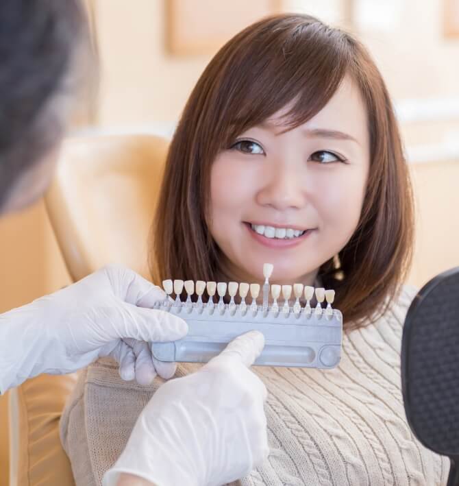 Woman smiling during restorative dentistry visit