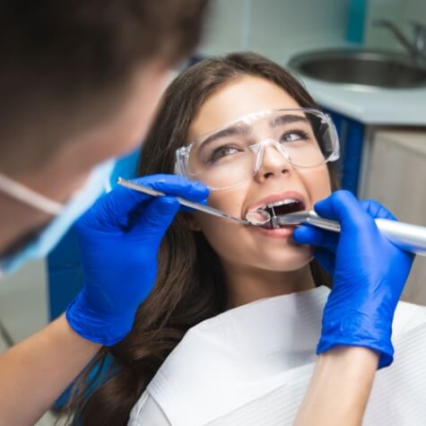 Patient receiving root canal therapy