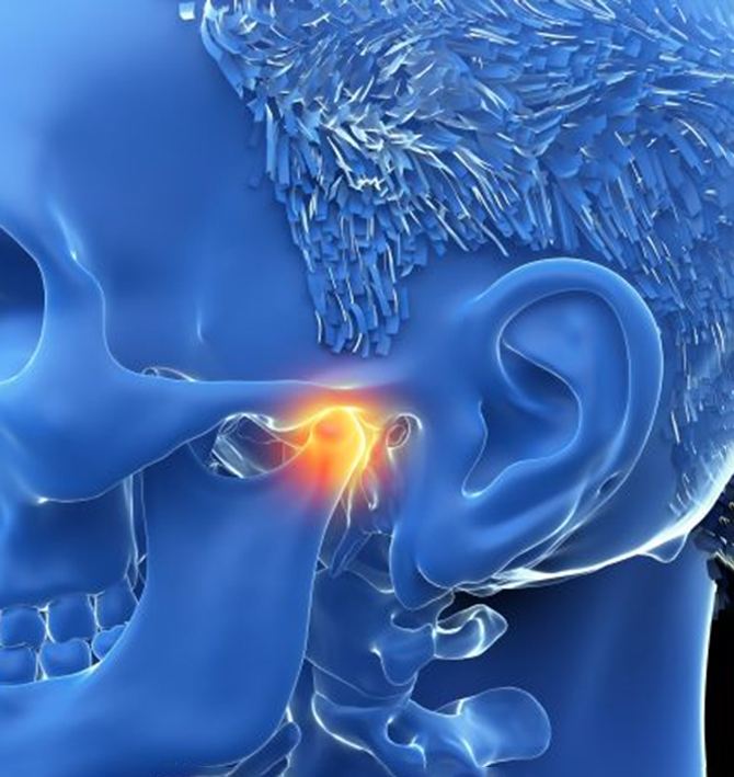 Illustration showing person’s TMJ